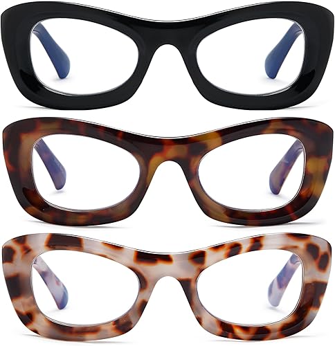 DUMOK Gafas de lectura para mujer, lentes de bloqueo de luz azul recicladas para PC, marco de moda LHJ206