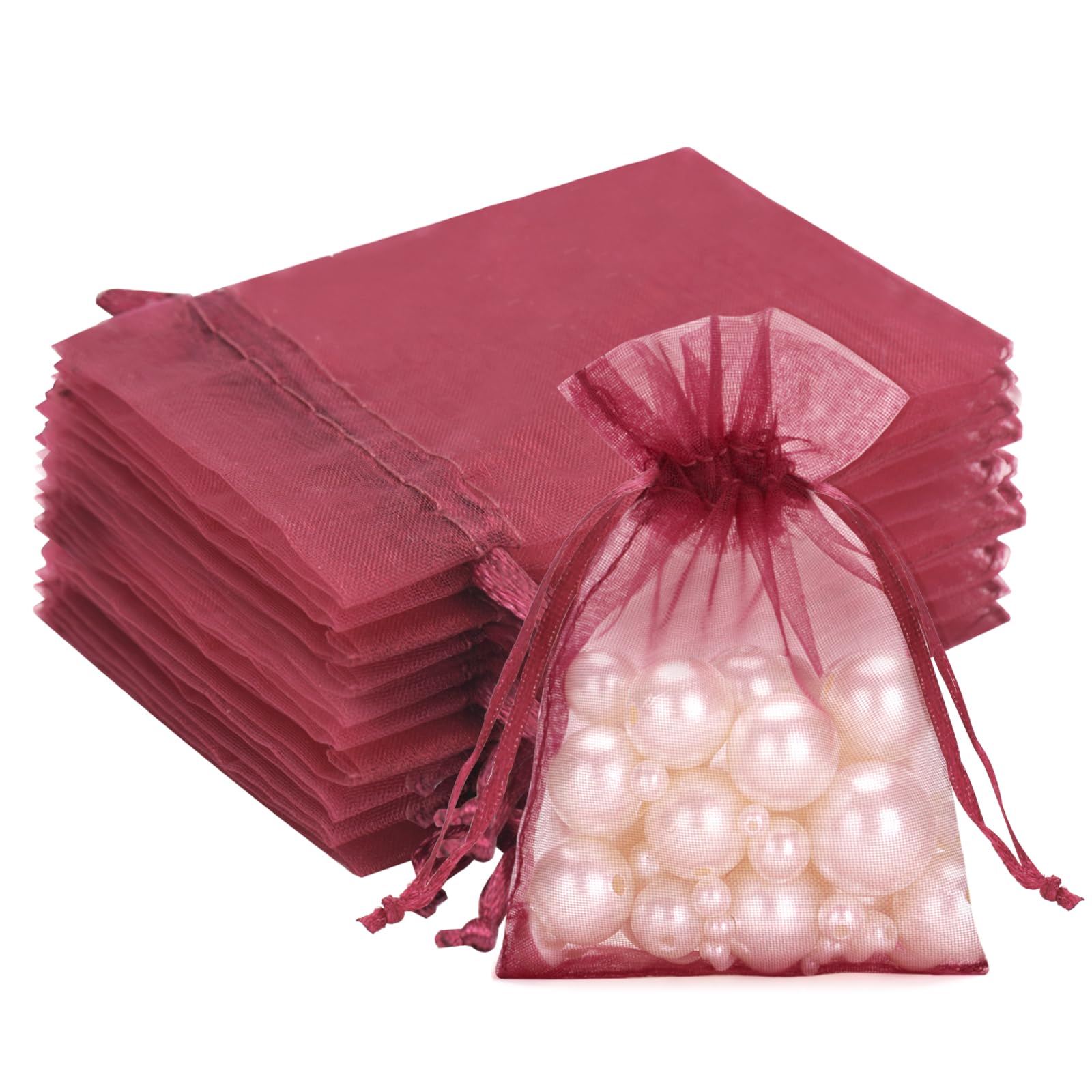 G2PLUS White Organza Gift Pouches - 7x9 CM Small Organza Favor Bags, 50 PCS Wedding Jewelry Bags - Clear Mesh Pouches for Wedding, Christmas, Birthday, Anniversary — view 47