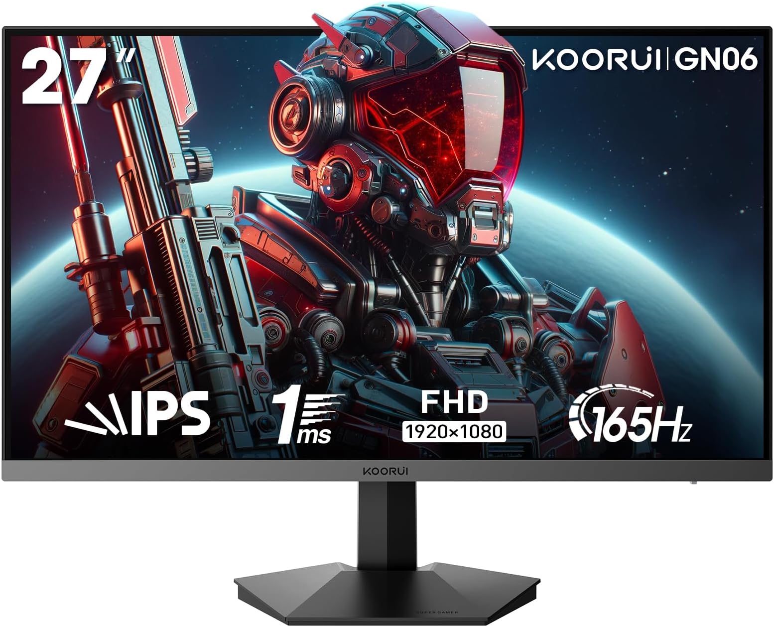 27 Inch FHD Gaming Monitor 180 Hz, IPS, 1ms, DCI-P3 90% Color Gamut, Adaptive Sync, (1920x1080P, HDMI, DisplayPort) Black