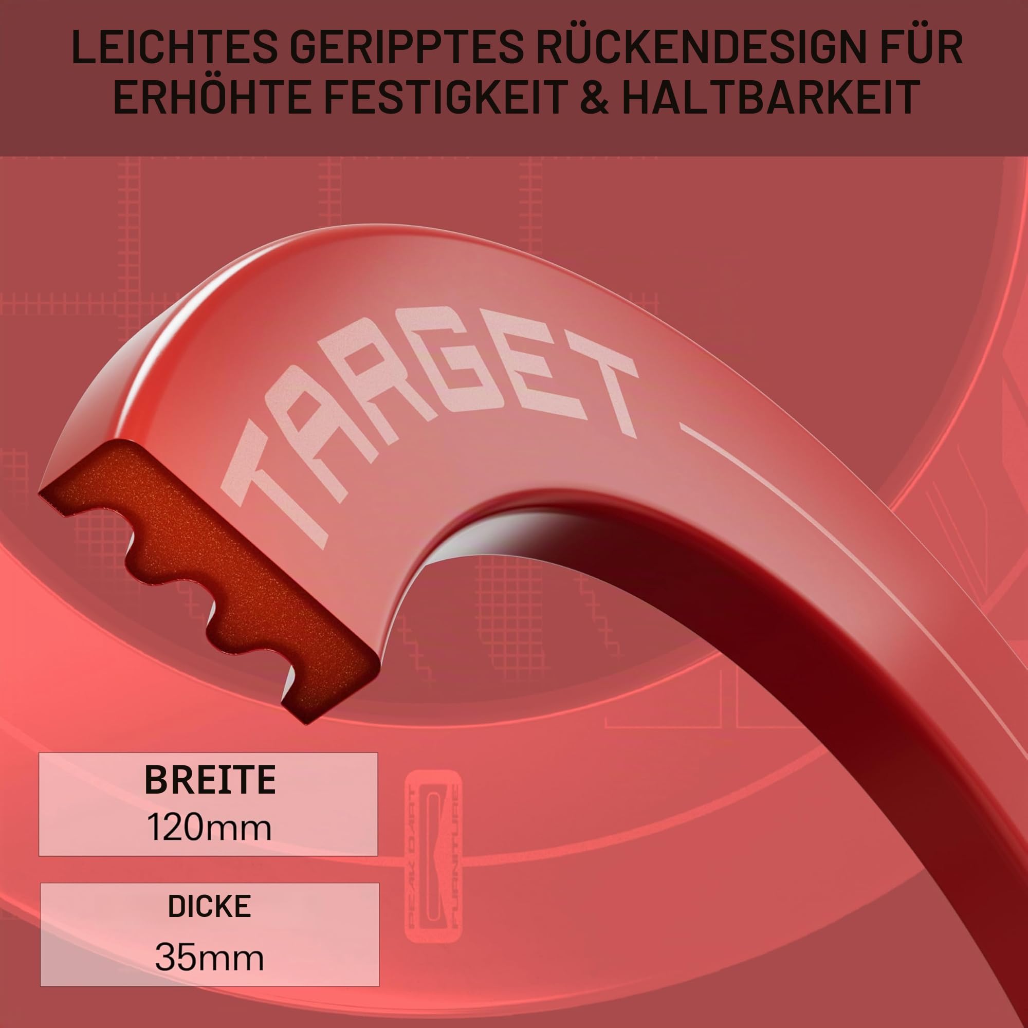 Target Darts Pro Tour & VALE Dartscheibe Surround (Rot/Schwarz/Vale) | Dartscheibe Wandschutzring, Außenwandschutz für Dartscheiben, Kompatibel mit jeder Scheibe | Professionelles Dartzubehör