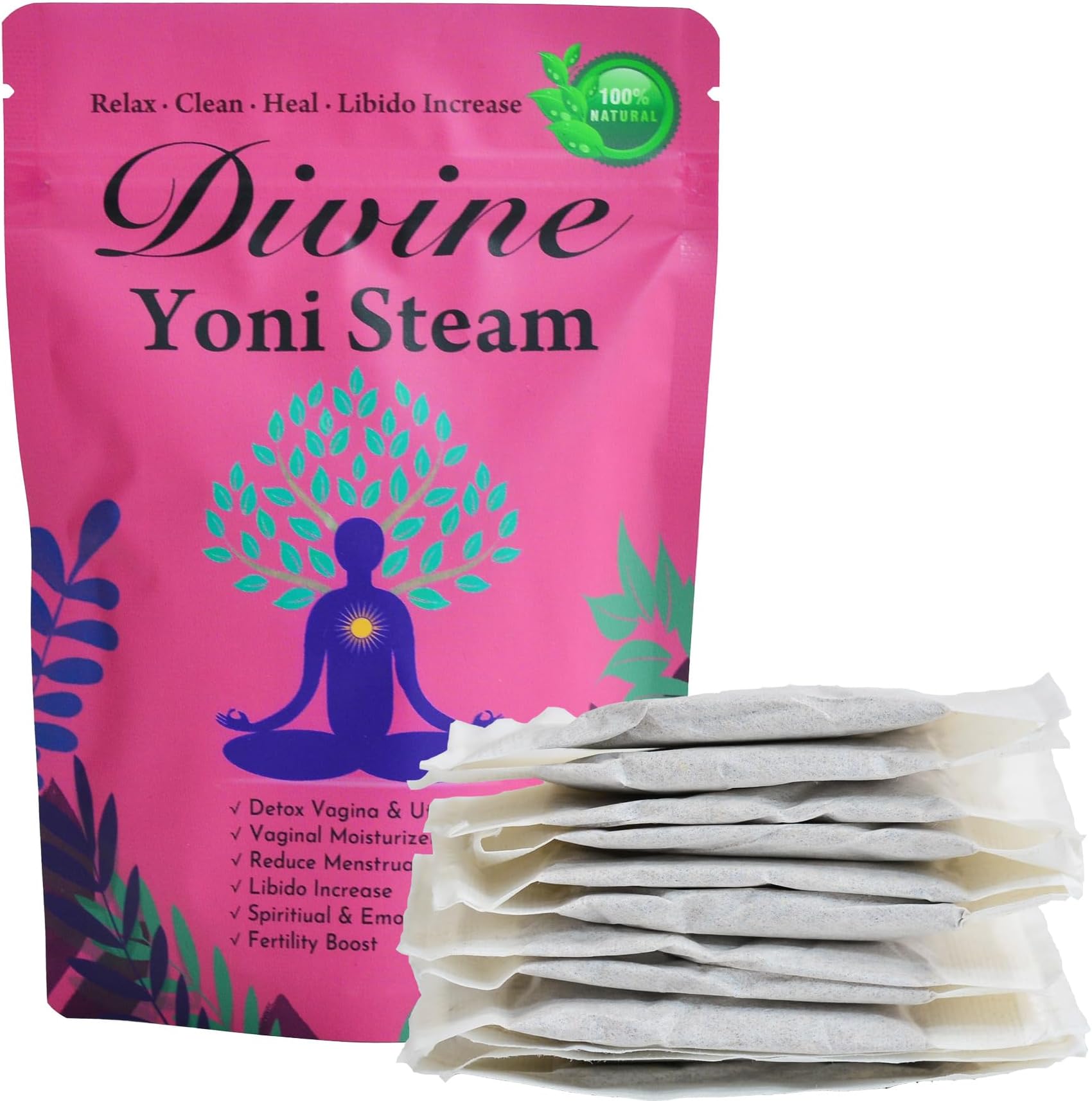 Hiherbs Yoni Steaming Herbs, Pack of 2 for Women l Cleansing and Tightening Detox at Home, Organic Yoni Steam Herbs for Fibroid and pH Balance 12 Bags