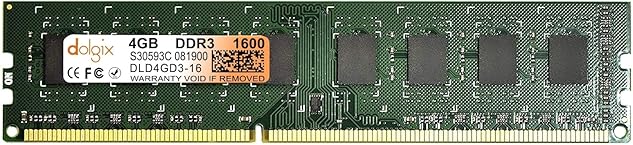Dolgix® 4GB DDR3 1600MHz Desktop RAM | Desktop -Memory| U-DIMM RAM | Pin-240, Volt - 1.35v/1.5v CL-11 | Long-DIMM | PC3-12800 | 2Rx8 Dual Rank | 3 Year Warranty -(Made in India)
