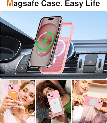 Miniatura 3 de Meifigno Magic Mag Series - Funda diseñada para iPhone 15 Plus, protección de grado militar y compatible con MagSafe, parte trasera mate translúcida