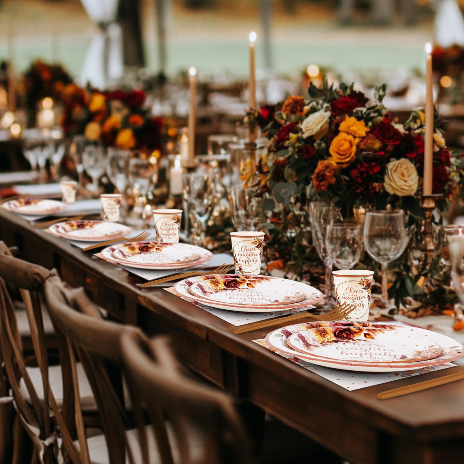 Amazon.com: 350 Pcs Boho Fall Wedding Bridal Shower Paper Plate
