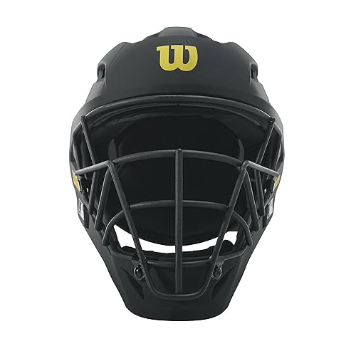 WILSON Pro Stock Titanium Umpire Helmet, Black, 7"-7 1/2"