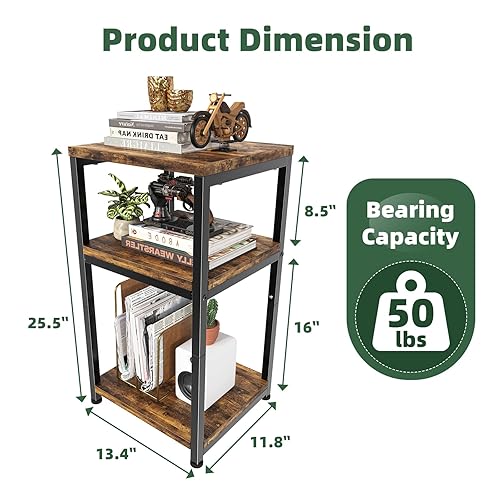3 Tier End Table - Brown