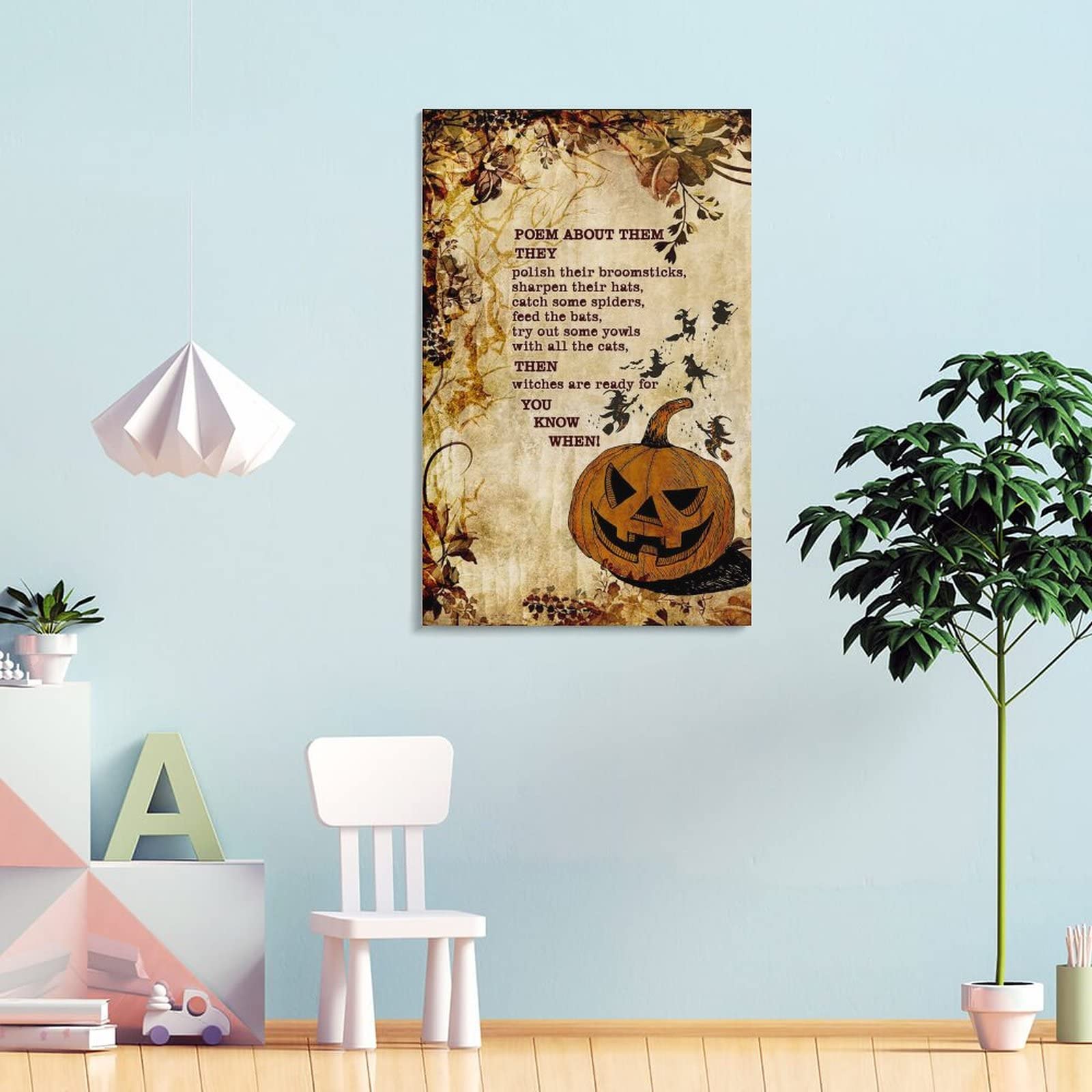 GLOBLELAND Plaque En Métal Vintage Hello Fall - 8x12pouces - Citrouille Corbeau - Décoration Murale Pour Maison, Salon, Jardin