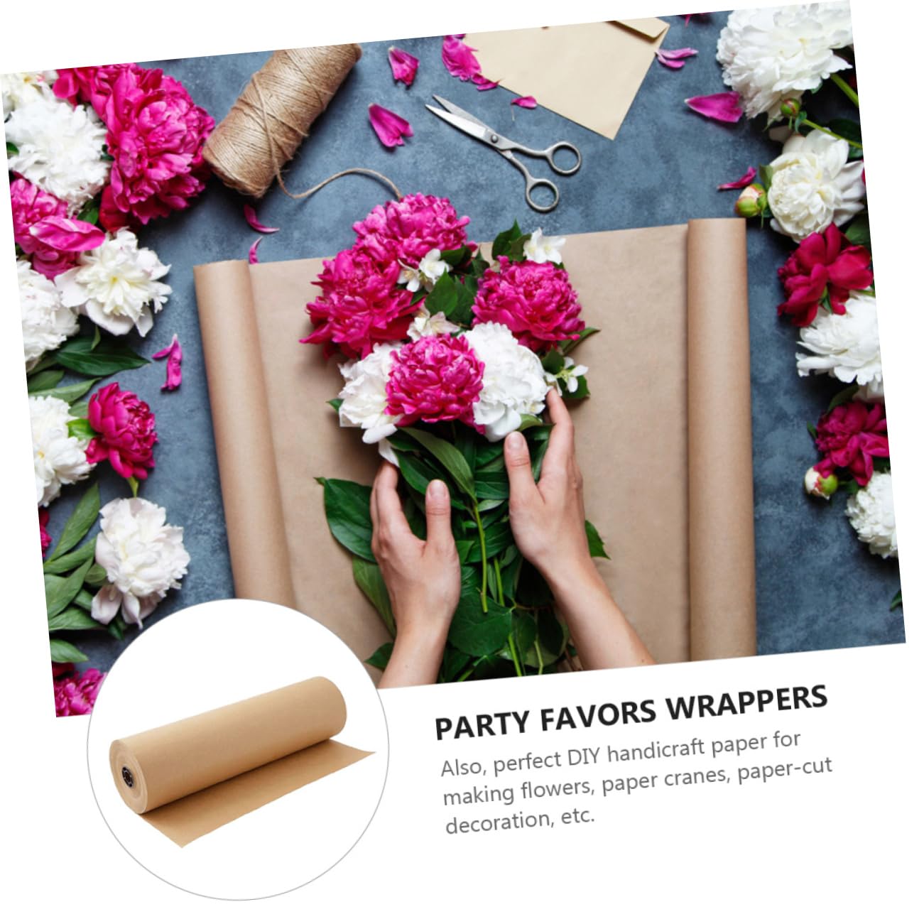 Gogogmee Papel Kraft Marrón Para Manualidades y Embalaje Para Flores Chocolates y Decoración