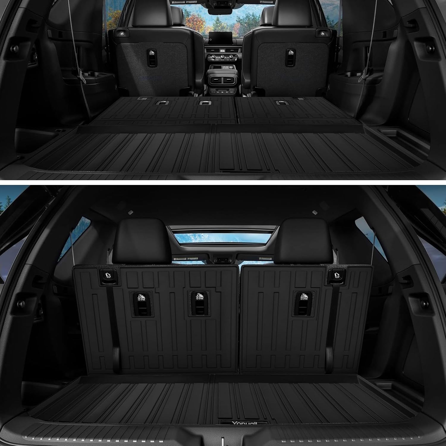 custom for 2016-2025 honda pilot cargo mats trunk liner and 3rd rear seat backrest mats all weather tpe protection mat accessories (for 2016-2025 honda pilot)