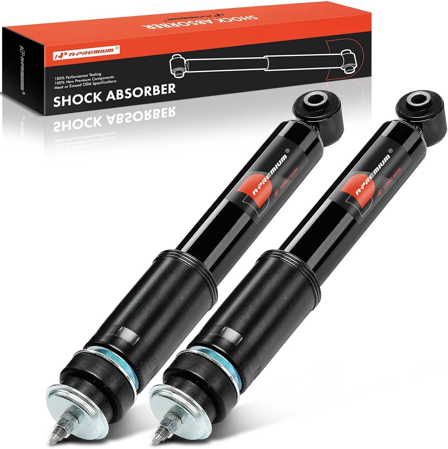A-Premium Rear Suspension Shock Absorber Compatible with Jaguar XJ8, XJR, Vanden Plas, 1998-2003, 2-PC Set