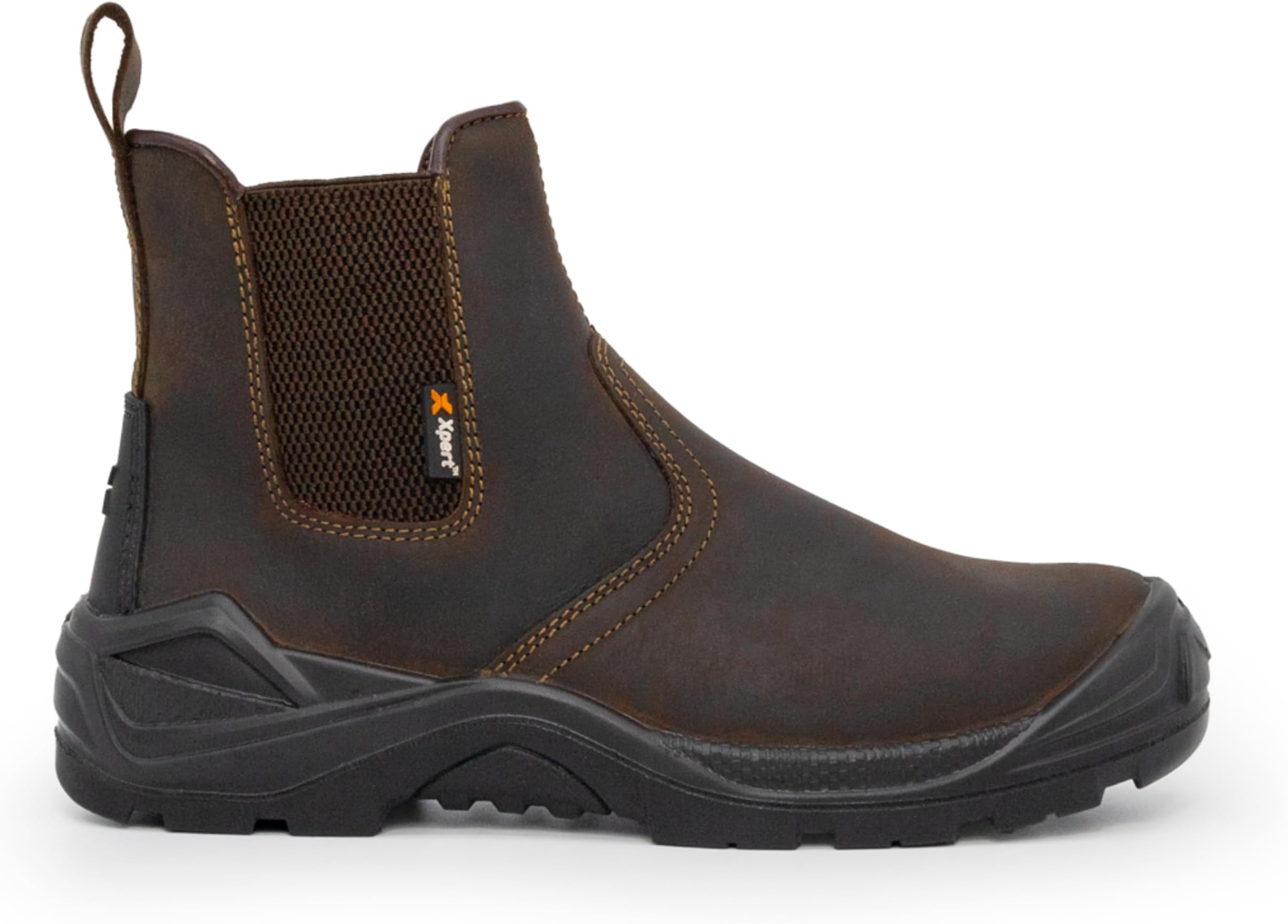 Xpert - Defiant S3 Safety Dealer Boots. Pull On Chelsea Steel Toe Cap Shoes, Comfortable And Water Resistant Work Boots For Men With Midsole Design For Safety and Ankle Support