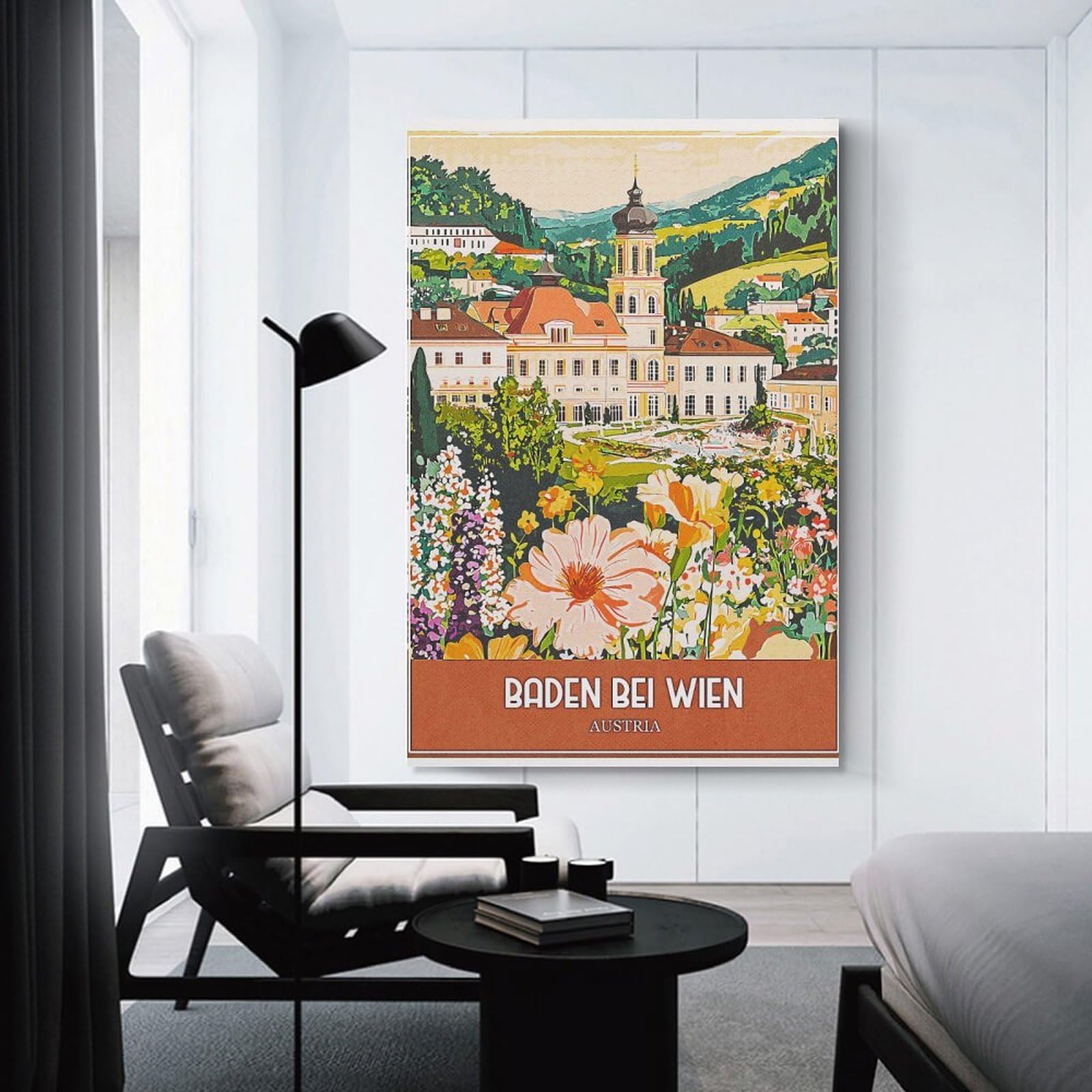 Junmoney Baden Bei Wien Austria Travel Home Decor Wall Art 20x30inch(50x75cm), for Restful Interiors, Bedrooms Or Small Rooms, Decorative Wall Art for Cosy Rooms