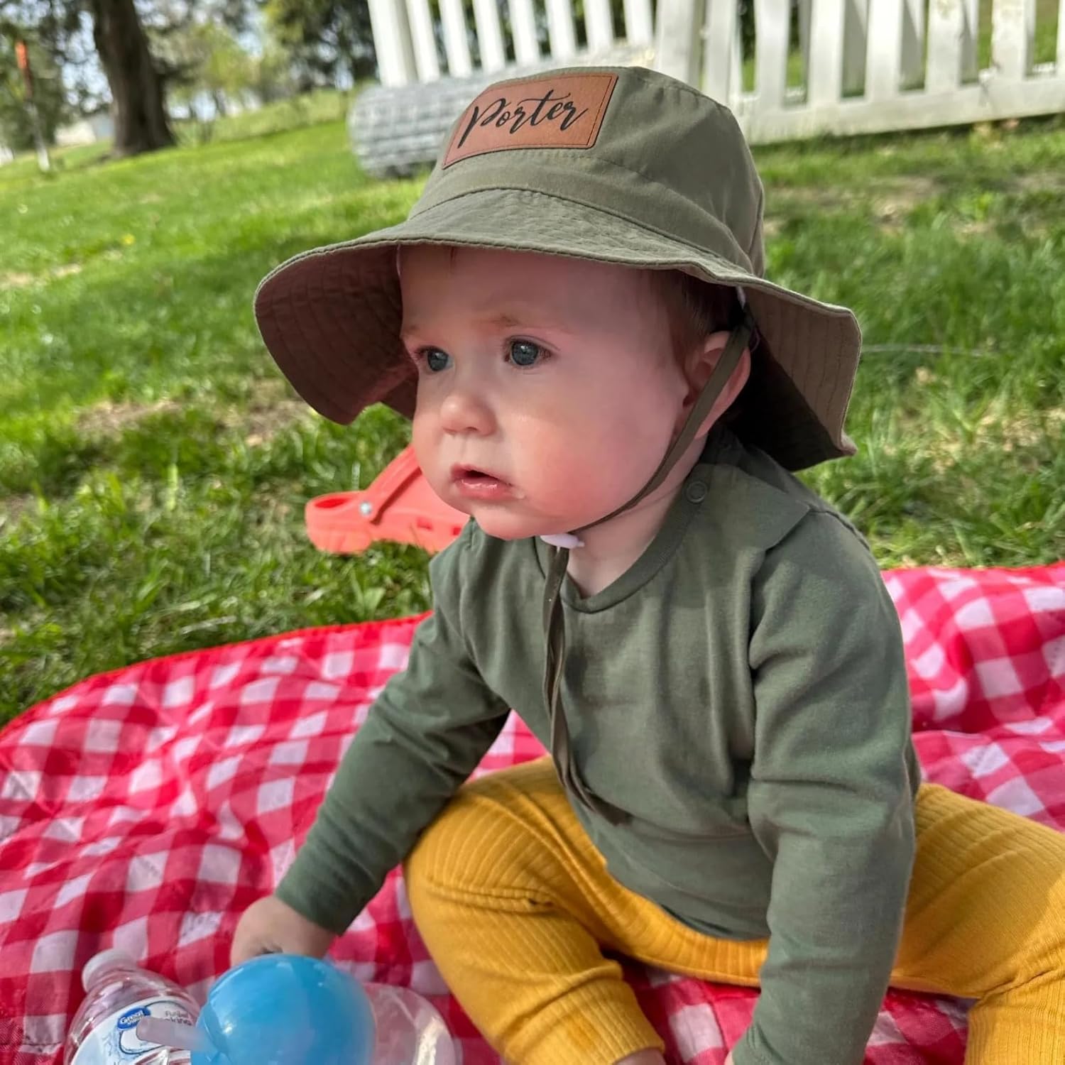 Personalized Baby Boy Hats - Custom Name Bucket Hat for Toddlers, UPF 50+ Sun Protection Wide Brim Bucket Hat for Boys Girls - Image 3