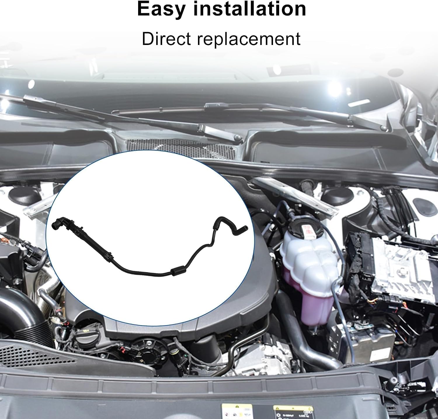 Engine Coolant Overflow Tank Pipe Fit for Audi A4 2.0L A/T 2017 2018 2019 Replace 06L121081F 06L121081K Upper Center Vent Hose