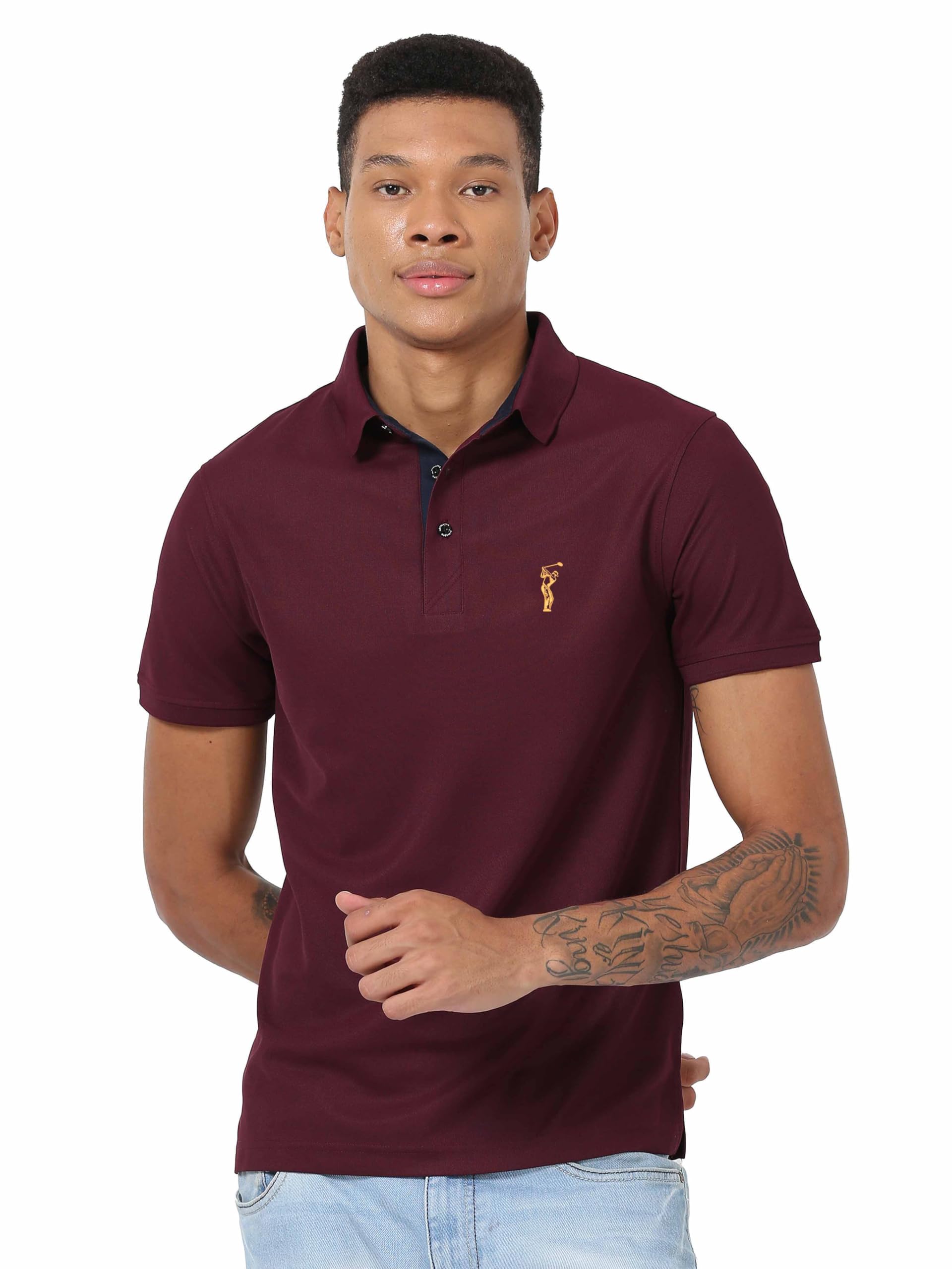 STELLERSMen's Premium Polo T-Shirt |Feather Touch Feel |Regular Fit| Odour Resistant| Anti-Static| Wrinkle Free | Quick Dry | Stretchable | Lightweight | Sweat-Proof