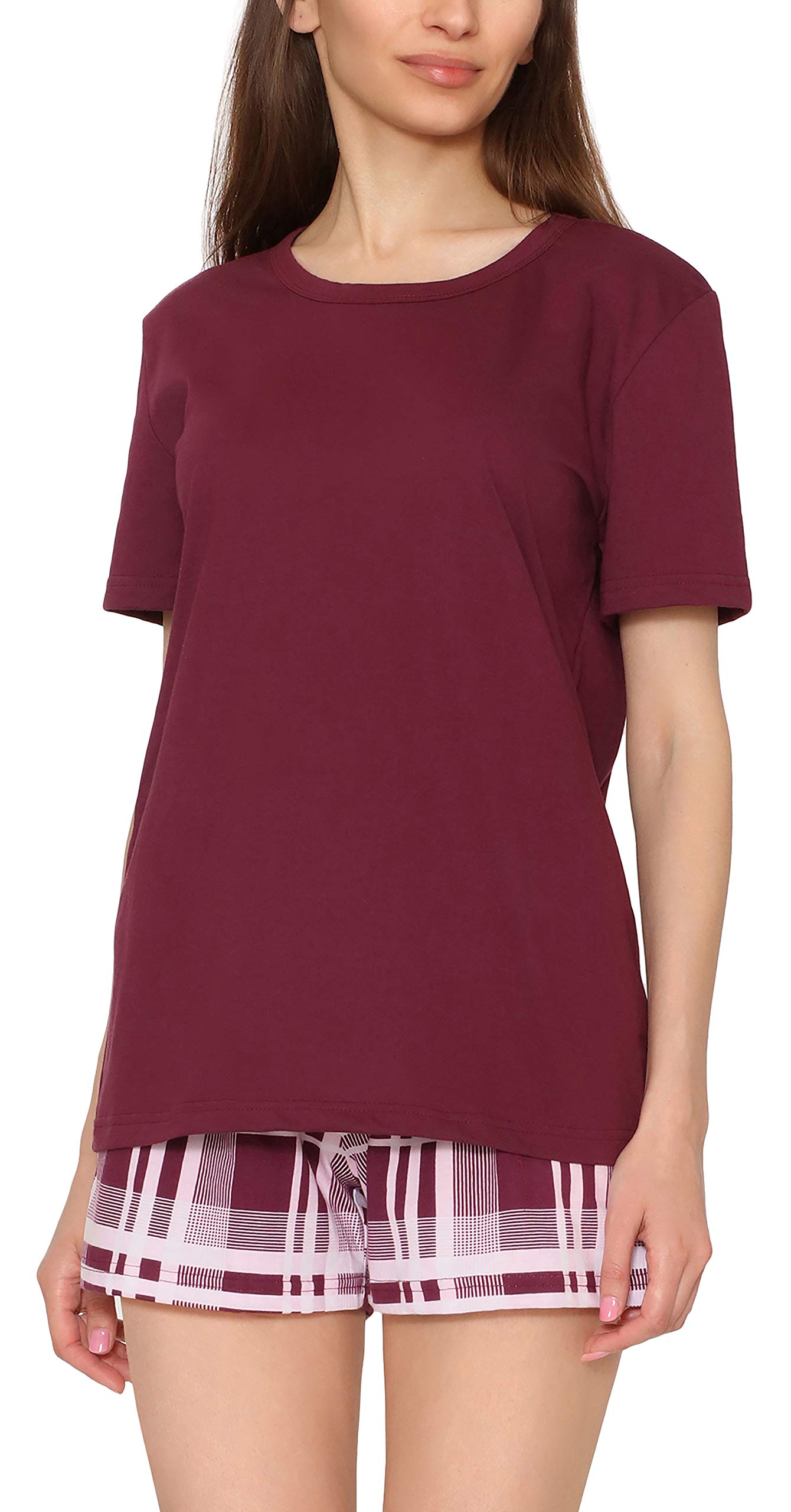 Merry Style Women's Pyjamas MS10-177 (Claret/Checked, XL)