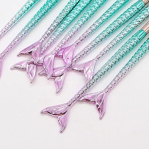 Miniatura 4 de Pinceles de maquillaje para niñas, 10 piezas de brochas de maquillaje de princesa, juego de brochas de maquillaje para base, delineador de ojos,