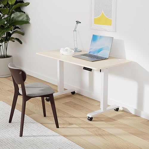 Vista 52 de Escritorio eléctrico de pie de 55 x 24 pulgadas, altura ajustable, escritorio para oficina en casa, computadora, estación de trabajo, memoria