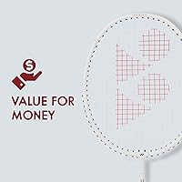 Vista 7 de YONEX GR 303i Aluminium Strung Badminton Racket with Full Racket Cover (White) for Beginners 83 Grams High Durability