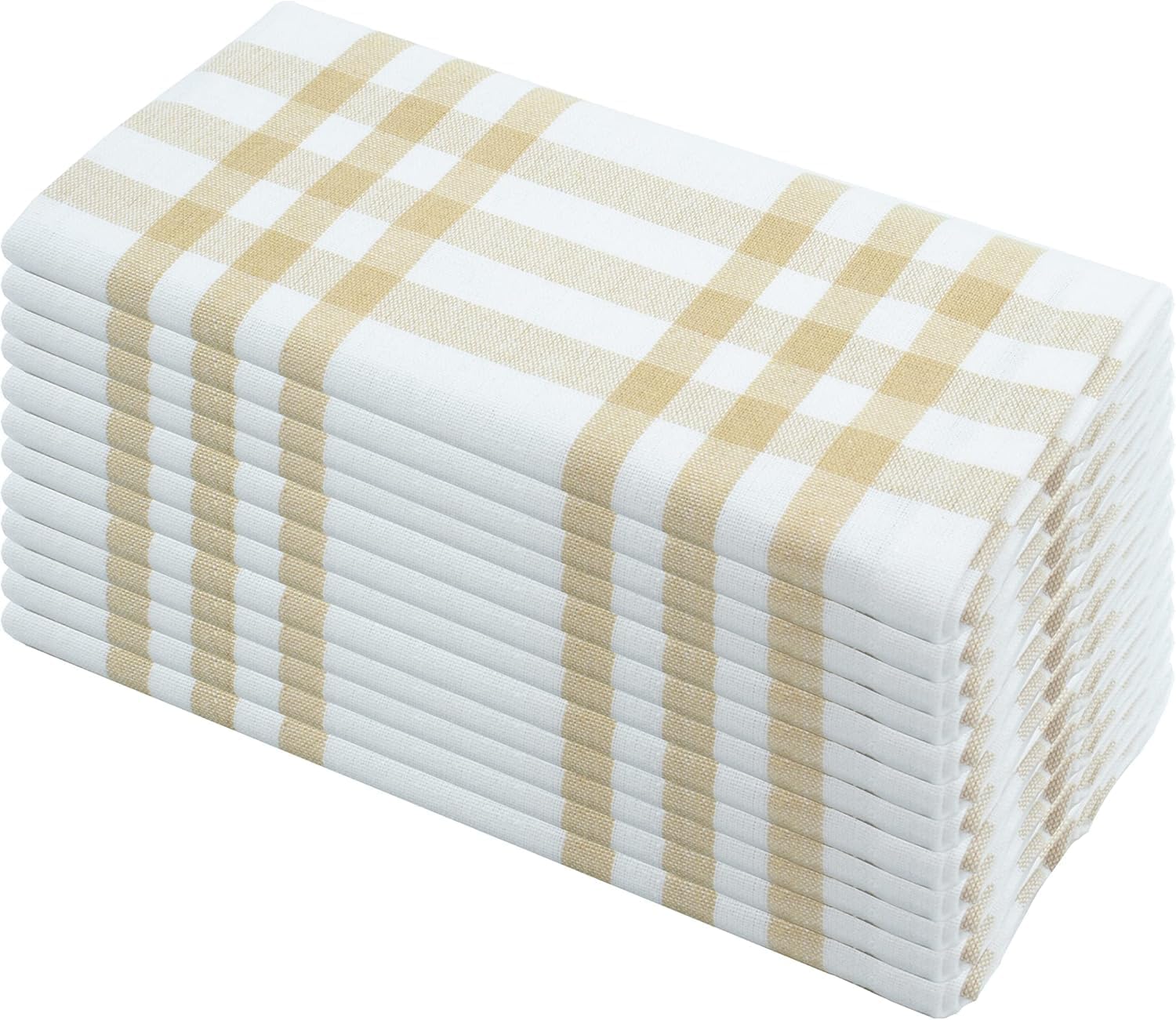 Servilletas de Tela PurpleEssences Homestead Plaid - Algodón - 12 Unidades - 45.72 x 45.72 cm - Beige