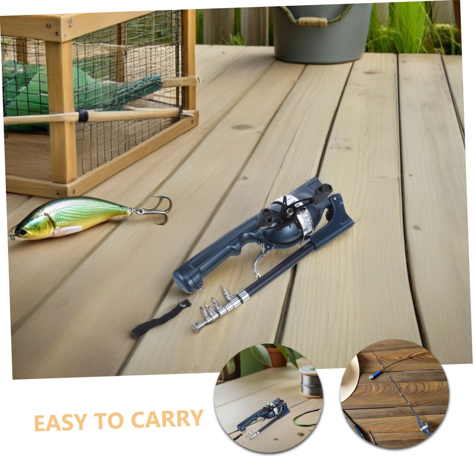Toddmomy 2 Szt. Portable Collapsible Fishing Rod Combo with Integrated Reel Telescopic Pocket Fishing Gear for Travel Hiking Saltwater And Freshwater Use