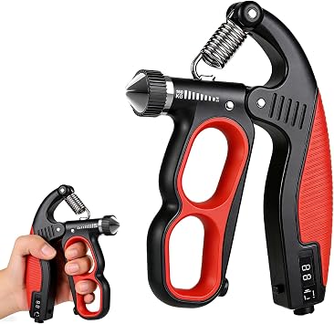 Hand Gripper Strengthener, 22-330LB Adjustable Resistance Grip Strength Trainer with Counter, Forearm Exerciser for Injury Recovery and Muscle Building