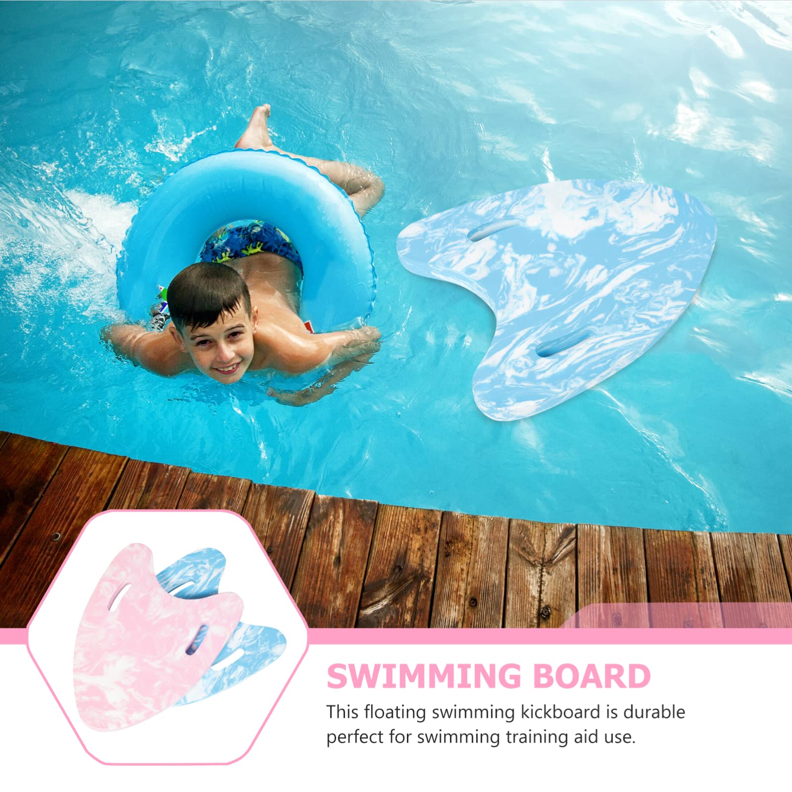 Gogogmee 2Pcs Swim Kickboard for Durable Swimming Training Aid Lightweight Floating Boards for Pool Exercise Ergonomic Design for Beginners for Learning to Swim