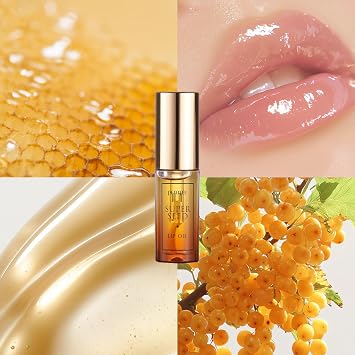 Lip Oil Super Seed | 0.10 Oz | Glass Lip, Healthy Lip Care, Moisturizing Lip Oil with Honey, Propolis, Herbal Oil, Glowy, Revitalizing, Calming Lip, Non-sticky, Non-artificial Colors