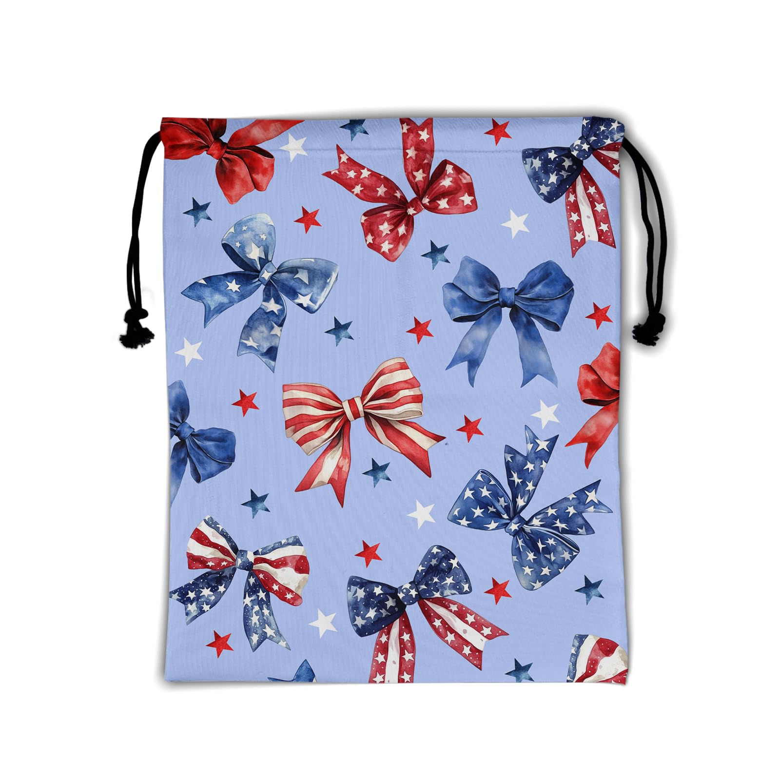 Blue Bowknot Gymnastics Grip Bag American Patriotic Small Gym Athlete Bags for Outdoor Sports