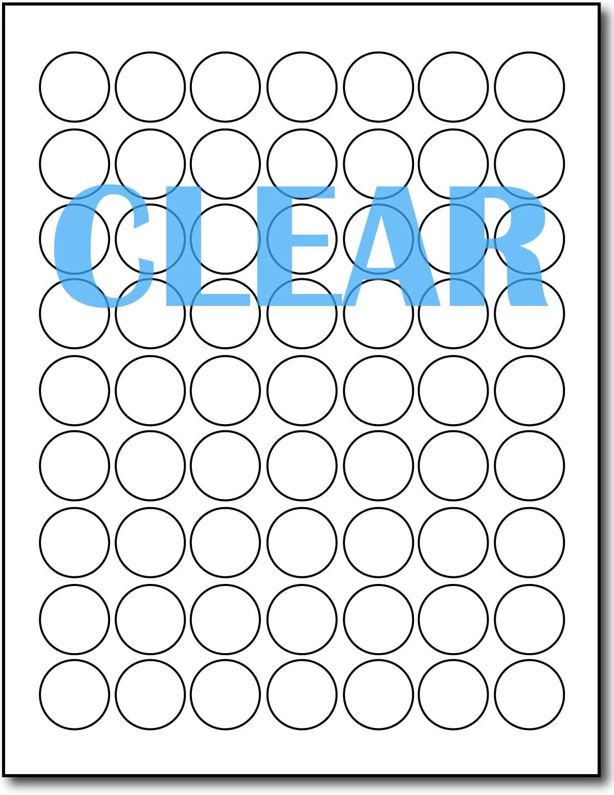 Crystal Clear Labels for Laser Printers 1" Round 63