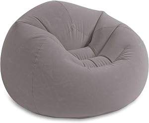 Intex 68579NP – Poltrona Sacco Gonfiabile, Vinile, Grigio, 114x114x71 cm