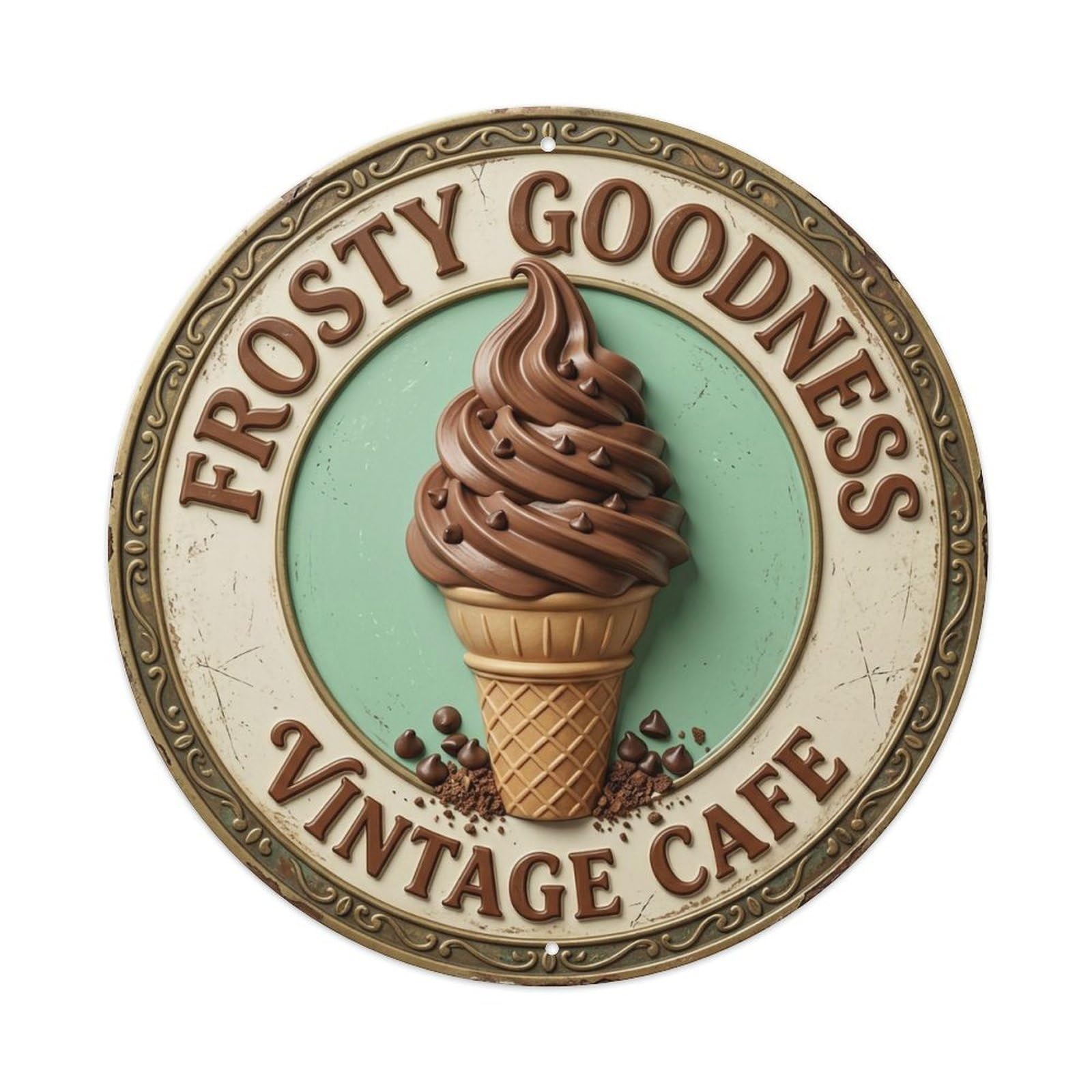 Frosty Goodness Vintage Cafe Metal Tin Sign