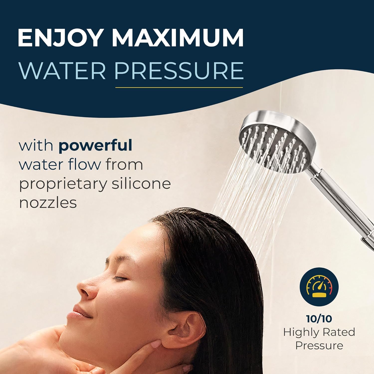Chrome Handheld Low Flow Shower Head with 72" Hose