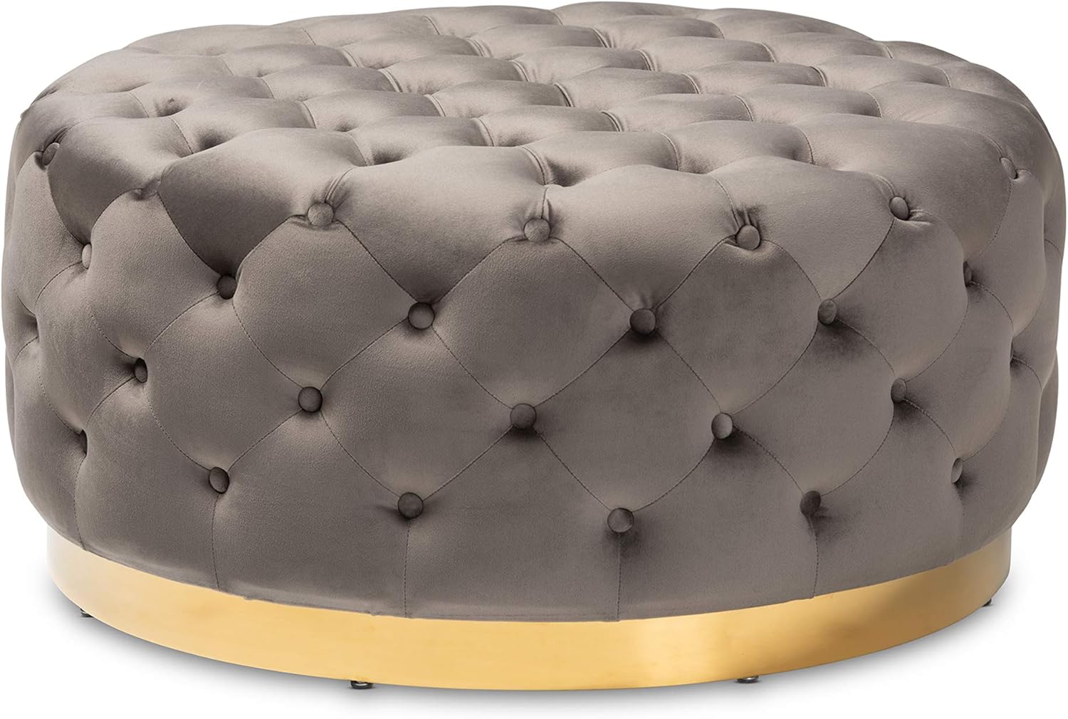 Baxton Studio Ottomans, Grey/Gold