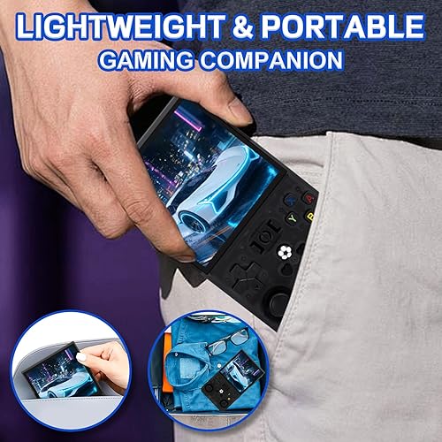Miniatura 5 de R36MAX - Consola de juegos portátil – Compatible con más de 22000 juegos clásicos, tarjeta TF de 128 G, consola portátil con pantalla de 4.0 negro,