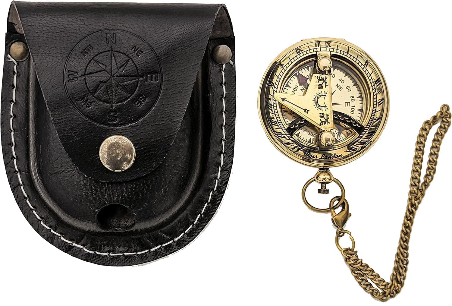 Antique Brass & Copper Sundial Compasses | Maritime Navigation, Working Compass for Hiking, Camping & Collectible Gifts