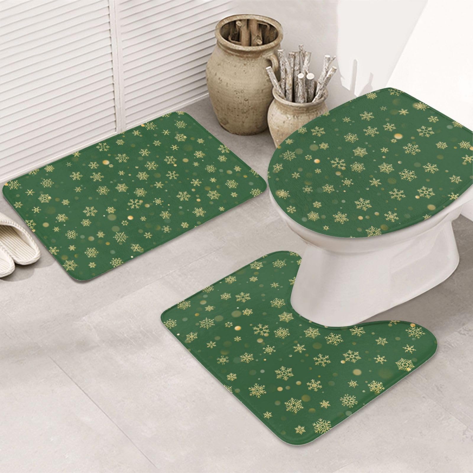 Tapis de bain absorbant 3 pièces pour éviter les glissades sur sol humide en hiver