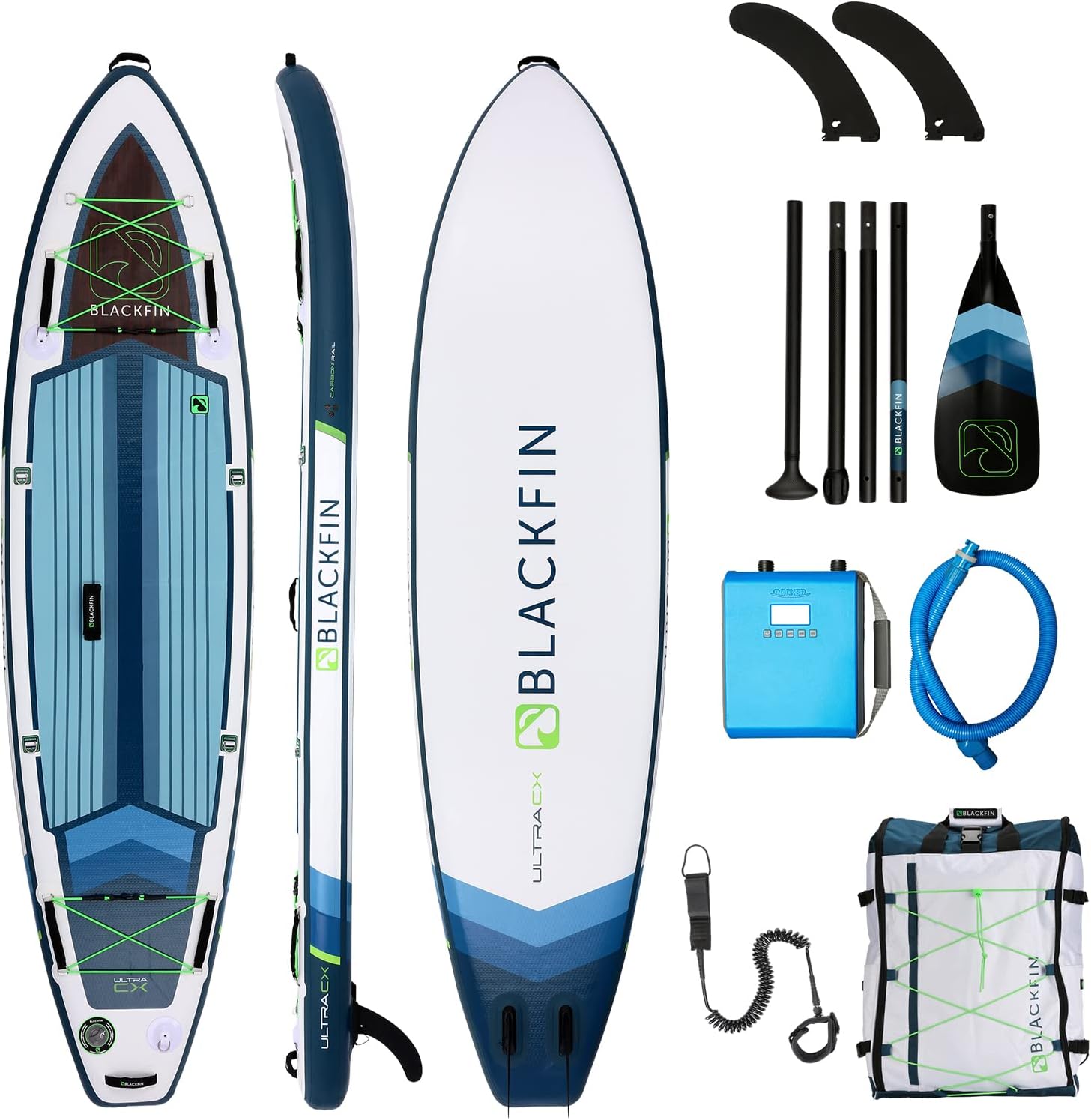 iROCKER BLACKFIN Model CX Inflatable Stand Up Paddle Board