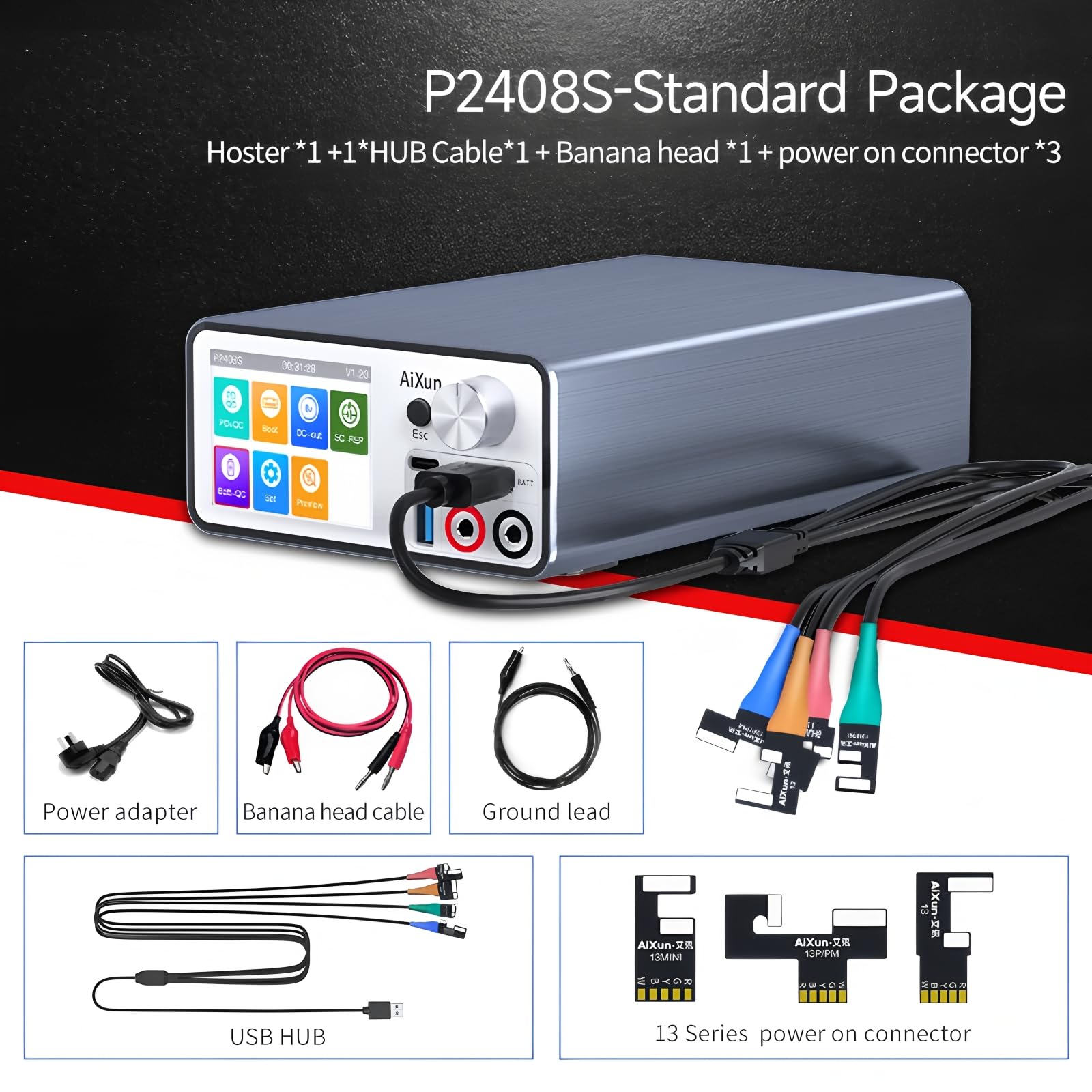 Aixun P2408S DC Netzteil Einstellbar 32V 8A LED Digital Laborbank Quelle Spannung Linearregler Handy Reparatur Werkzeug