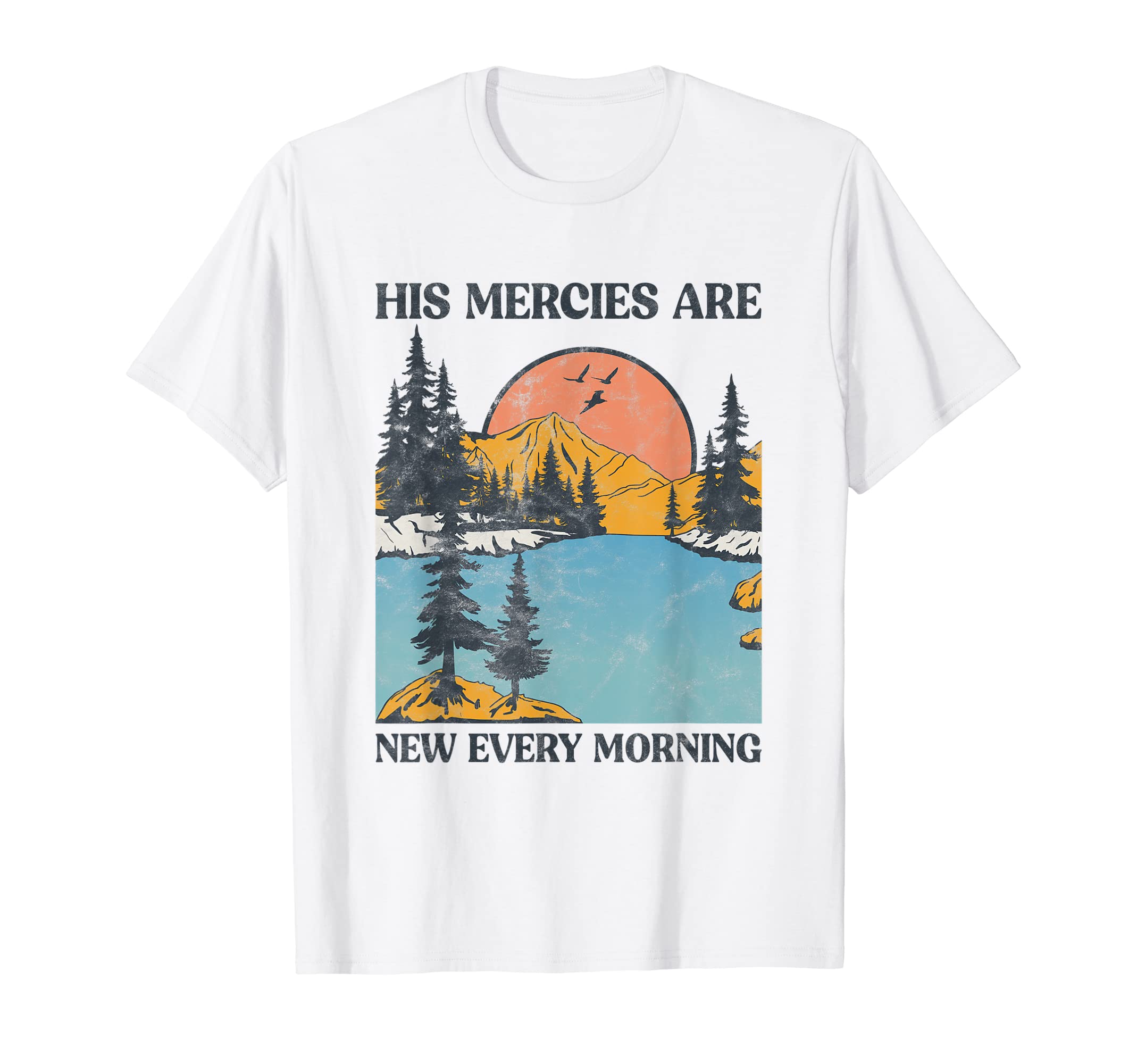 Vintage Retro by 4Do LimitedHis Mercies Are New Every Morning Bible Verse Christian T-Shirt