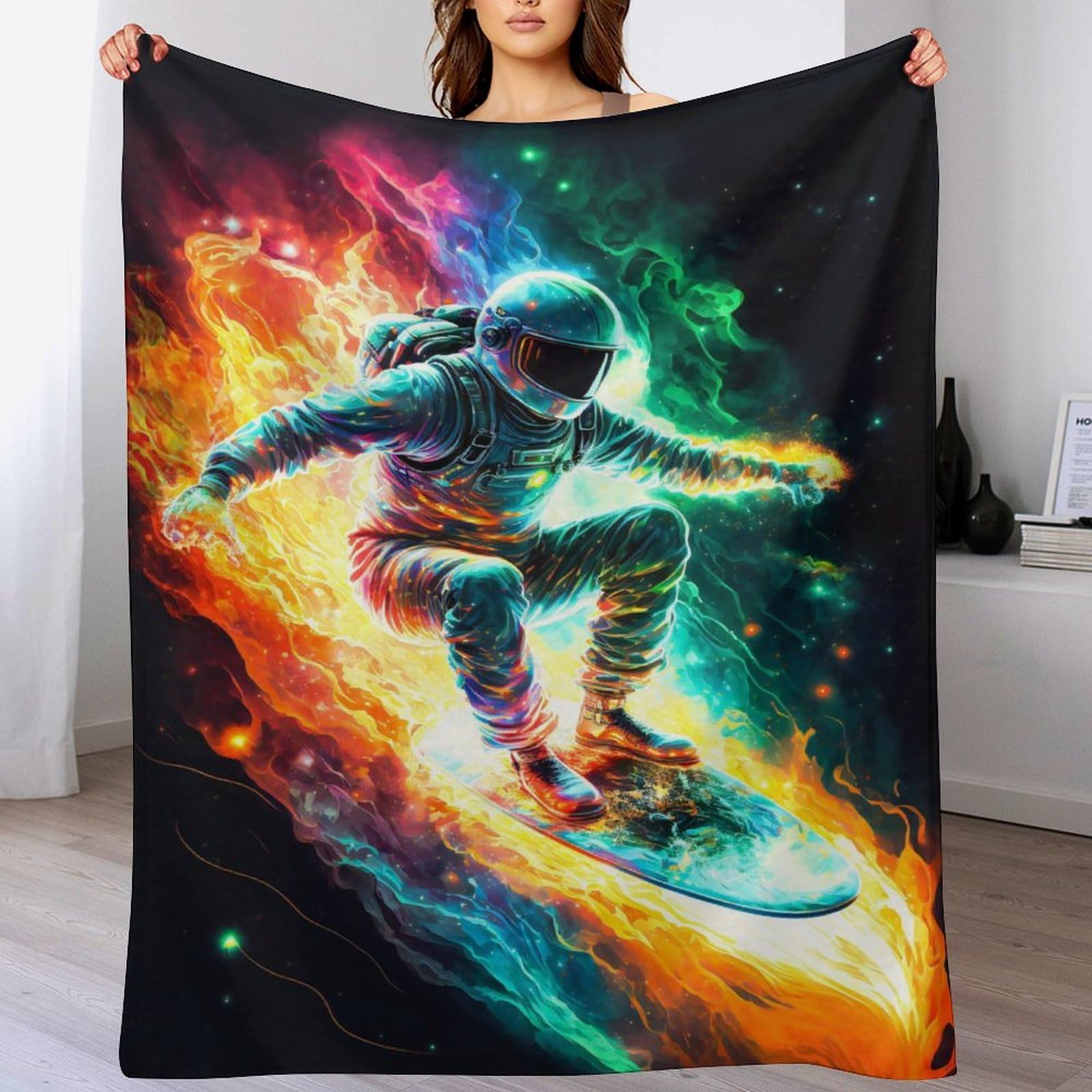 Couverture astronaute contre le froid plaid doux canapé et lit