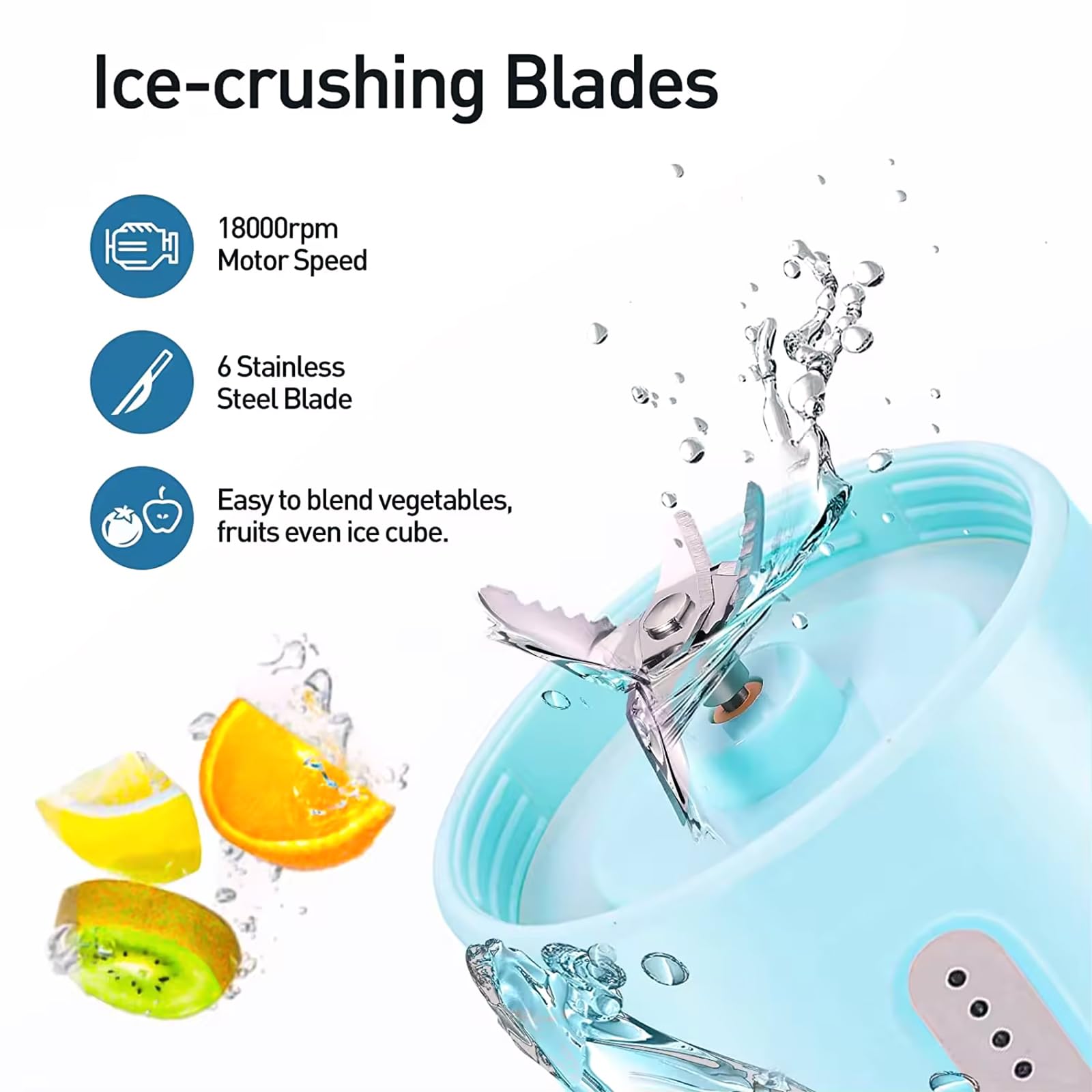 Przenośny Mini Blender Do Smoothie, Elektryczny Kubek Do Wyciskania Soku USB O Pojemności 500 Ml Z 6 Ostrzami, 25 Filiżanek Po Pełnym Naładowaniu, Do Biura, Siłowni, Kempingu, Podróży