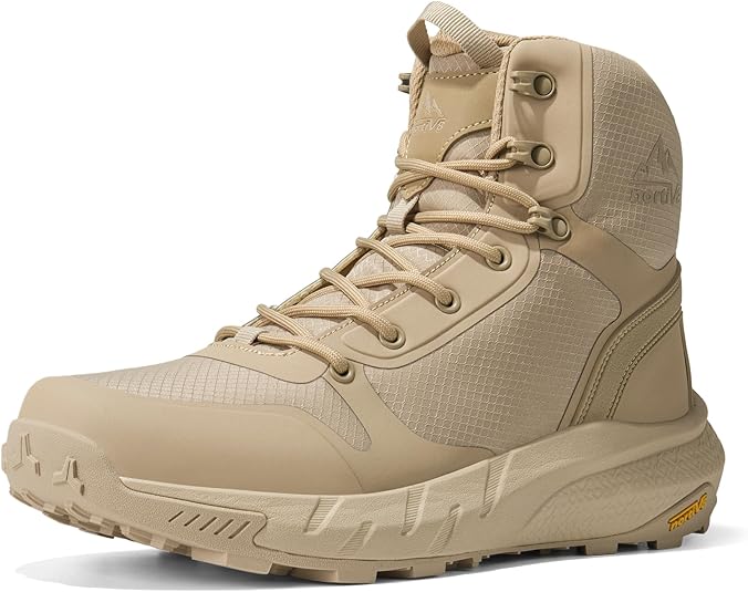 NORTIV 8 Men's Military Tactical Boot Lightweight Comfortable Boots for Work All Day Side Zipper Motorcycle Combat Hiking Boots 8 Inches Metrostrike