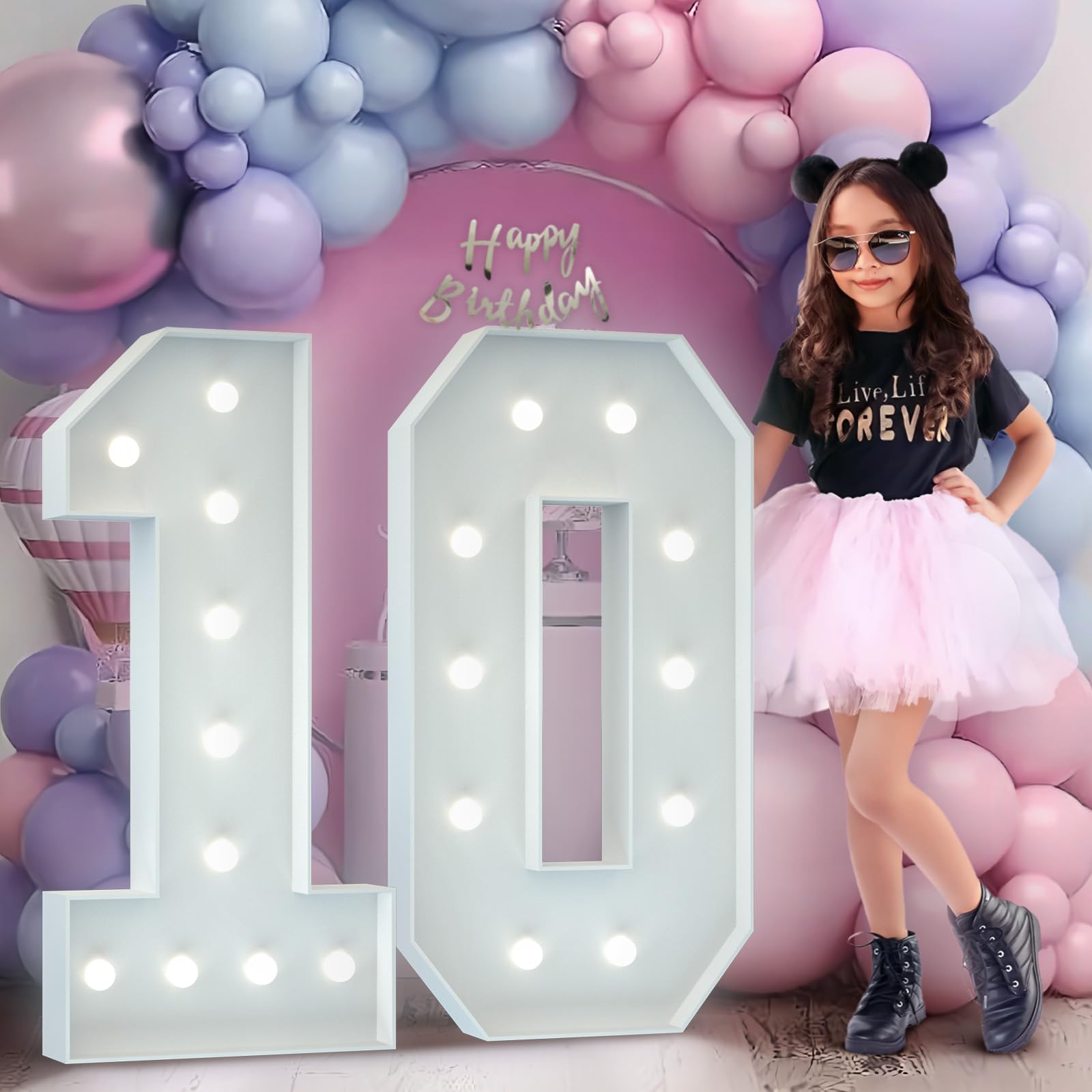 Tujoe LED Light Up Number 'ONE' For 1st Birthday Decor - 8.5 Inch Tall, Battery Powered (Bow Design, Batteries Not Included) - View #11