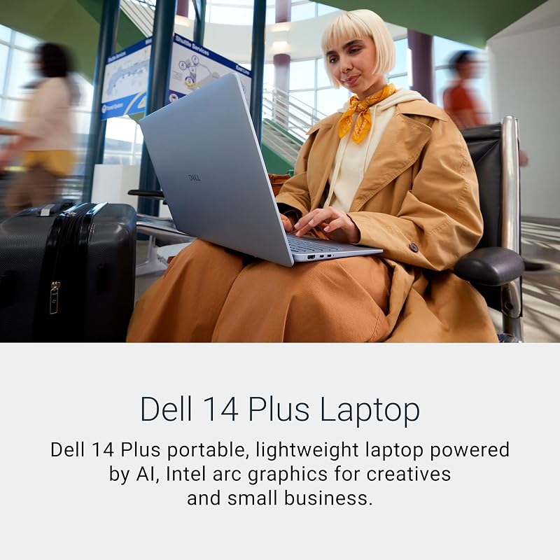 Dell 14 Plus Laptop DB14250-14-inch 16:10 2.5K (2560x1600) Display, Intel Core Ultra 7-256V, 16GB LPDDR5X RAM, 1TB SSD, Intel Arc Graphics, Backlit Copilot Key Keyboard - Windows 11 Home image 2