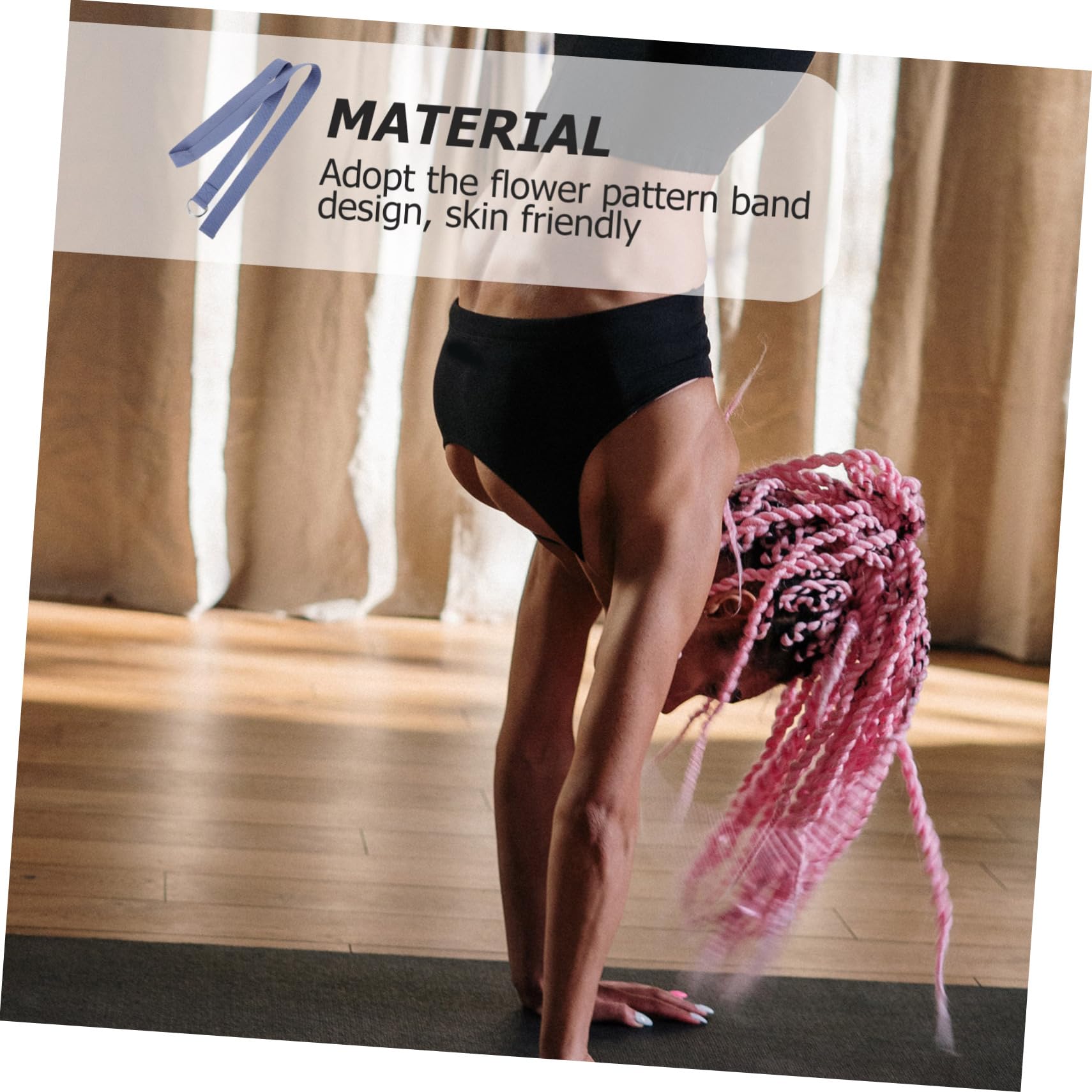 ibasenice Yoga Stretching Band Fitness Band Multi-purpose Exercise Professional Yoga Strap for Stretching and Workout