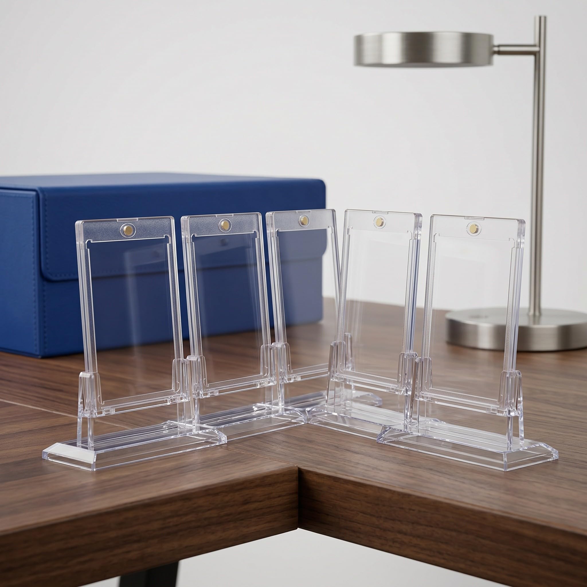 Estuche portatarjetas magnético de 6 Piezas con Soporte - Protector de Tarjetas de plástico Duro de 35 PT con Base de Soporte - para béisbol, Baloncesto y coleccionables de Juegos