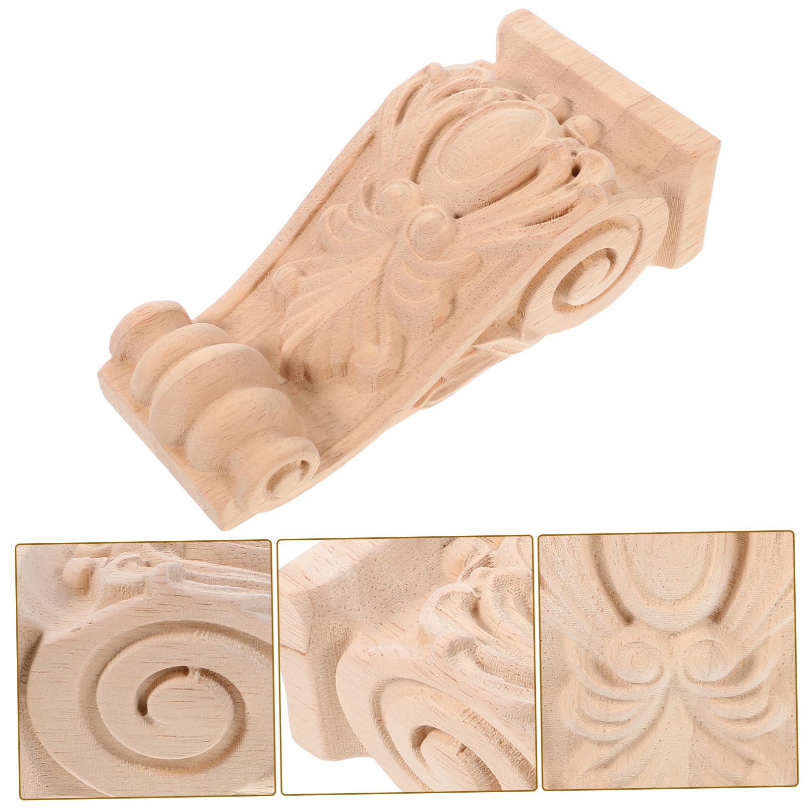 LIFKOME Ménsula Decorativa de Madera Textura Fina y Diseño Rústico Estilo Europeo para Decoración de Muebles y Espacios Interiores
