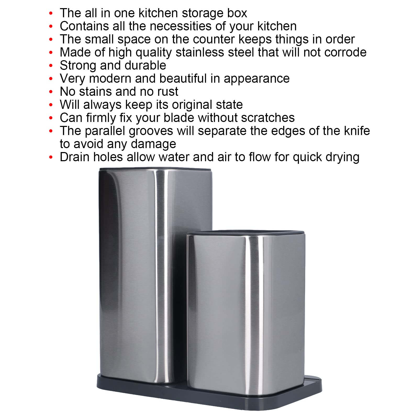 Bloque de cuchillos, porta cuchillos de acero inoxidable Organizador universal de cuchillos de cocina para múltiples cuchillos de cocina y tijeras