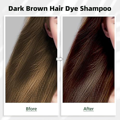 Miniatura 2 de MOISTAR Champú de tinte para el cabello castaño oscuro para cobertura de cabello gris 3 en 1 Champú de color de cabello para mujeres y hombres